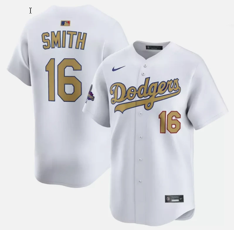 Will Smith Jersey #16 Dodgers White 2025 Gold Collection Limited Stitched by My Store
