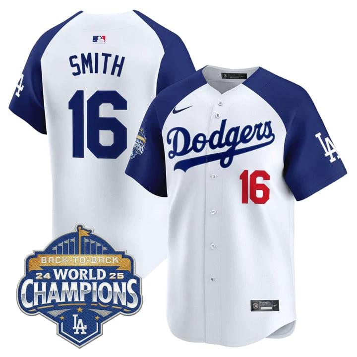 Will Smith Jersey #16 Dodgers 2025 Back-To-Back Champions Stitched by My Store