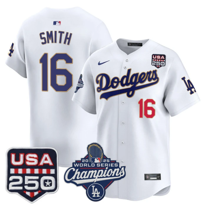 Will Smith Jersey #16 Dodgers 2025 World Series Champions 250 USA Stitched by My Store