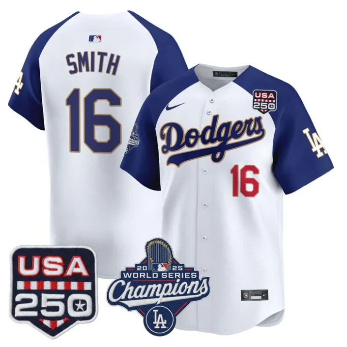 Will Smith Jersey #16 Dodgers 2025 World Series Champions 250 USA Stitched by My Store