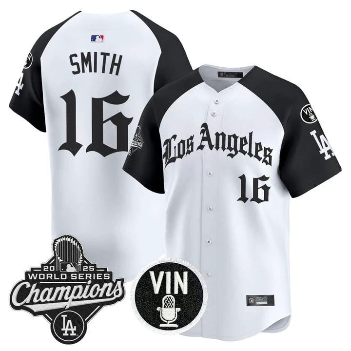 Will Smith Jersey #16 Dodgers 2025 World Series Champions LA Gothic by My Store