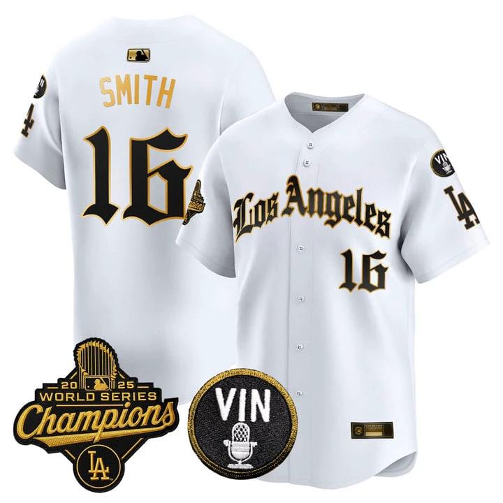 Will Smith Jersey #16 Dodgers 2025 World Series Champions LA Gothic by My Store