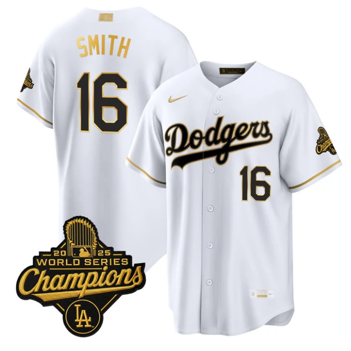 Will Smith Jersey #16 Dodgers Gold Collection Premier Stitched by My Store
