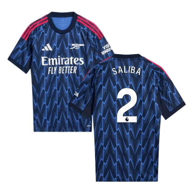 William Saliba #2 Arsenal 2025-26 Away Men Jersey – Blue by Soccer Jersey