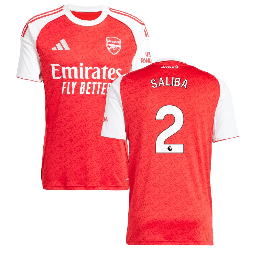 William Saliba #2 Arsenal 2025-26 Home Jersey – Red by Soccer Jersey