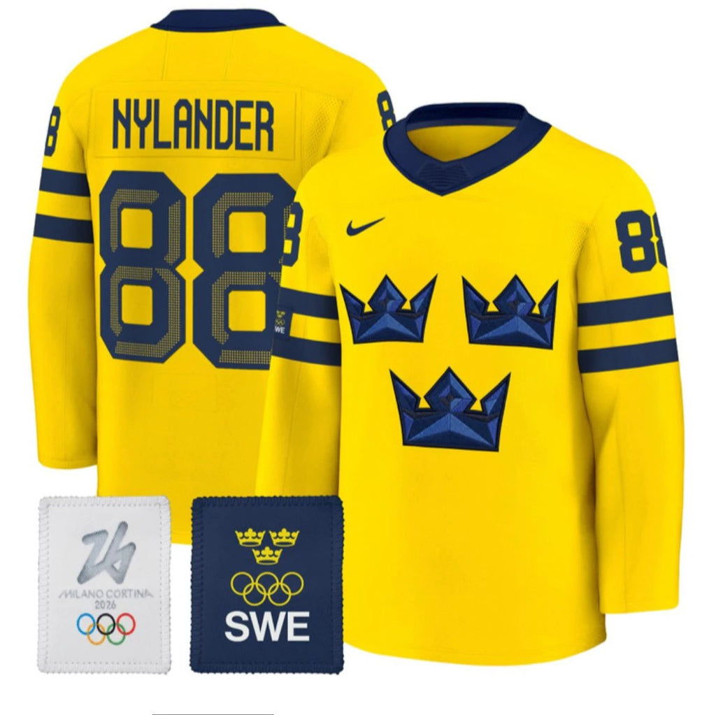 William Nylander Jersey #88 Sweden Olympic 2026 Premium All Stitched by Hockey David