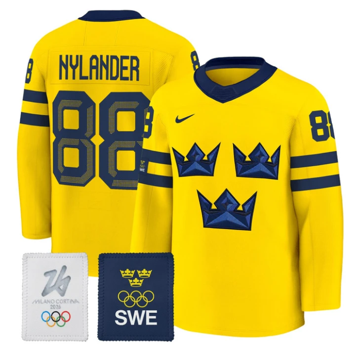 William Nylander Jersey #88 Sweden Olympic 2026 Premium Hockey All Stitched by Hockey David
