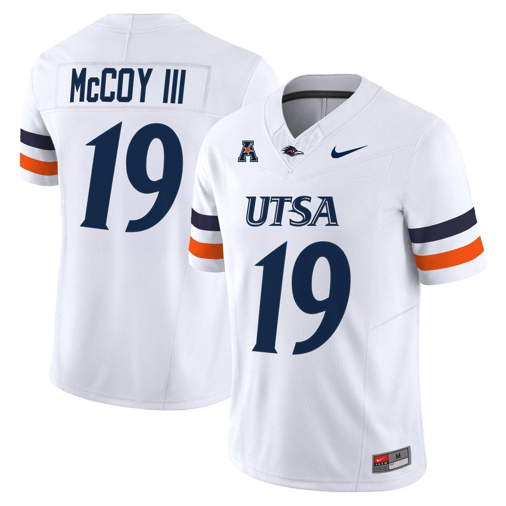Willie McCoy III Jersey #19 UTSA Roadrunners 2025 Vapor Limited Stitched White by My Store