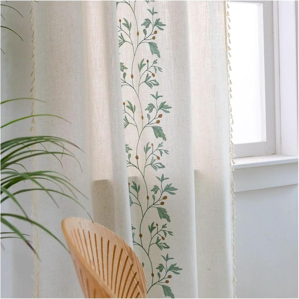 Willow Floral Elegance Tassel Curtain by Casa & Beyond