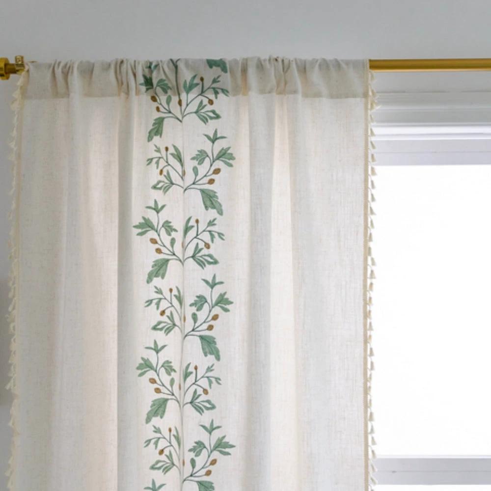 Willow Floral Elegance Tassel Curtain by Casa & Beyond
