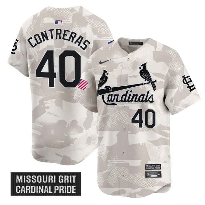 Willson Contreras Jersey #40 St. Louis Cardinals 2025 Armed Forces Day Vapor Stitched Camo by My Store