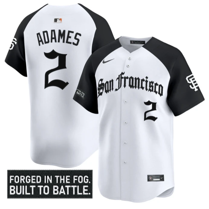 Willy Adames Jersey #2 San Francisco Giants Gothic Fog Edition Stitched Alternate by My Store