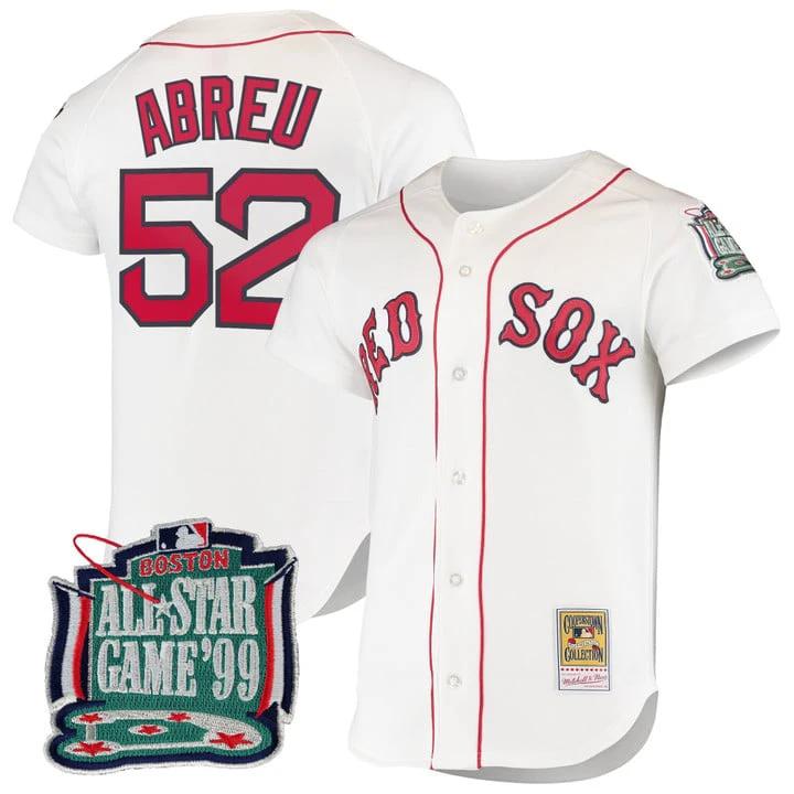 Wilyer Abreu Jersey #52 Boston Red Sox Throwback Cooperstown Stitched White by Baseball Jerseys 7
