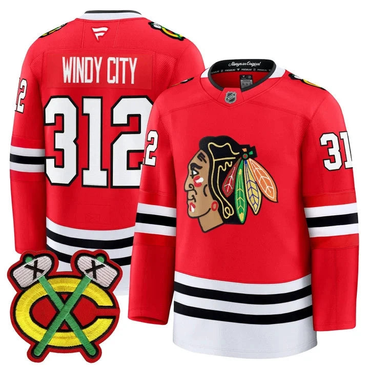 Windy City Jersey #312 Chicago Blackhawks 2025-26 Premium Stitched by Hockey David