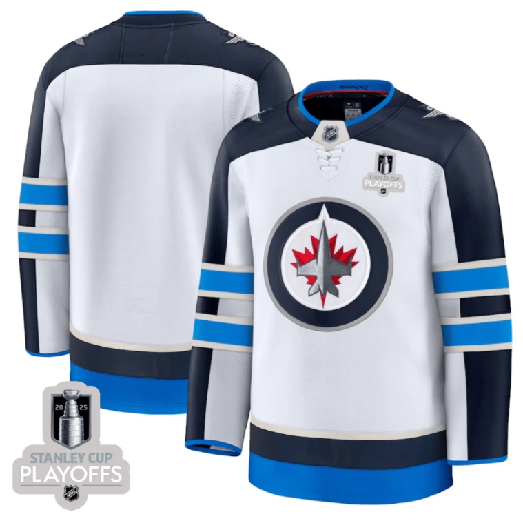 Winnipeg Jets 2025 NHL Playoffs Patch Away Men Jersey - White by Hockey David