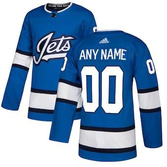 Winnipeg Jets Blue Alternate Custom Jersey by Hockey David