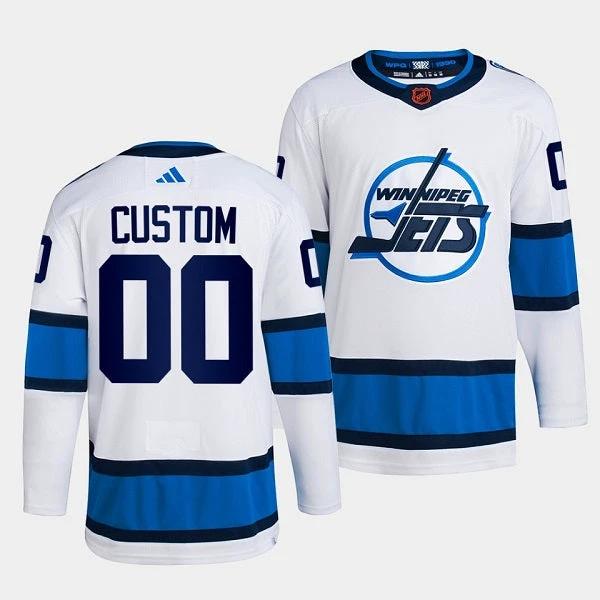 Winnipeg Jets Custom White 2022 Reverse Retro Stitched Jersey by Hockey David