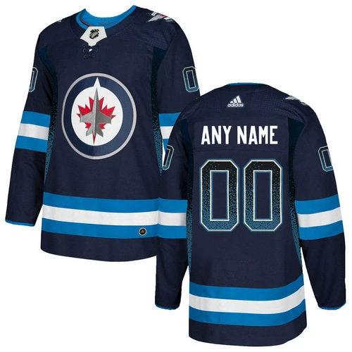 Winnipeg Jets Navy Customized Drift Fashion Jersey by Hockey David