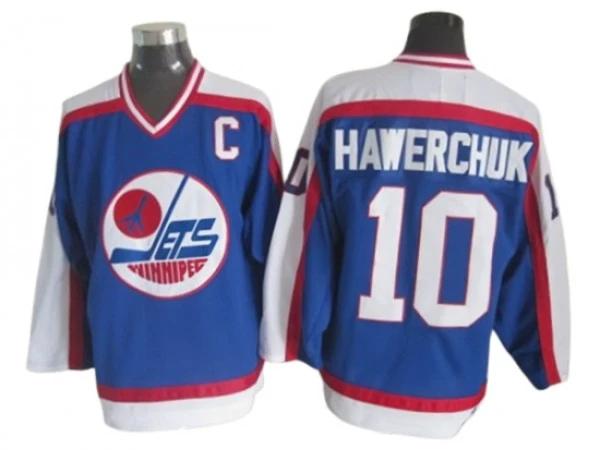 Winnipeg Jets #10 Dale Hawerchuk Blue 1989 Vintage CCM Jersey by Hockey David