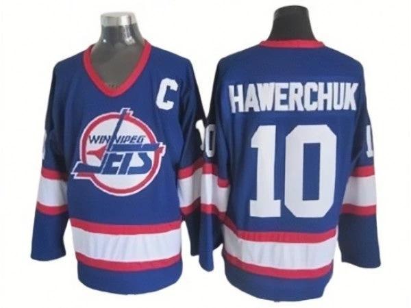 Winnipeg Jets #10 Dale Hawerchuk Blue 1992 Vintage CCM Jersey by Hockey David