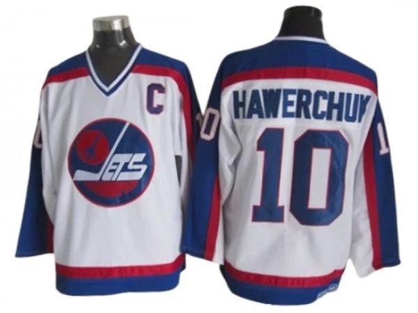 Winnipeg Jets #10 Dale Hawerchuk White 1989 Vintage CCM Jersey by Hockey David