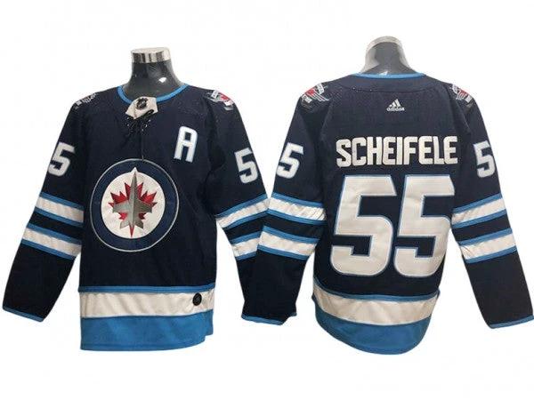Winnipeg Jets #55 Mark Scheifele Navy Home Jersey by Hockey David