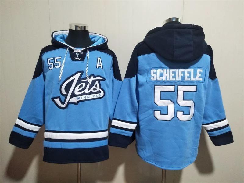 Winnipeg Jets #55 Mark Scheifele Pullover Hoodie by Hoodie Pullover