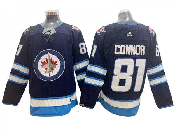 Winnipeg Jets #81 Kyle Connor Navy Home Jersey by Hockey David
