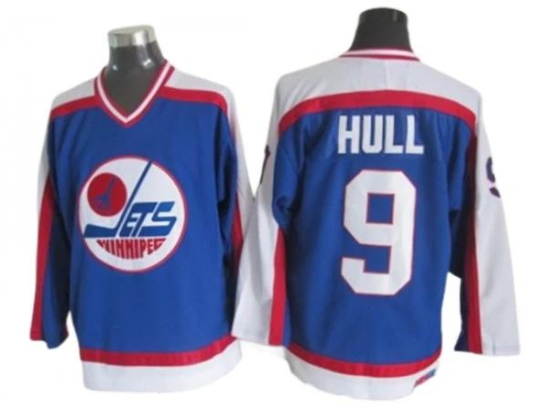 Winnipeg Jets #9 Bobby Hull Blue 1989 Vintage CCM Jersey by Hockey David
