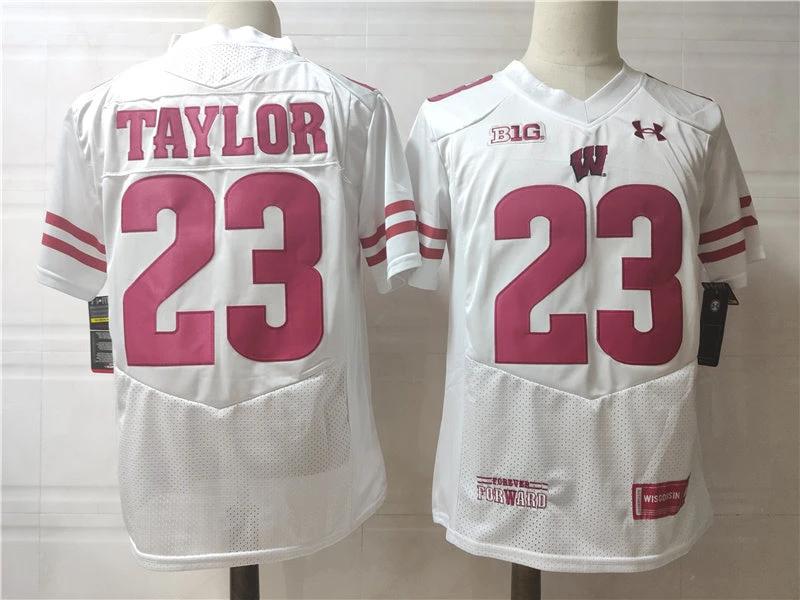 Wisconsin Badgers #23 Jonathan Taylor College Football Jersey White by My Store
