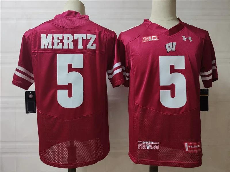 Wisconsin Badgers #5 Mertz College Football Jersey Red by My Store
