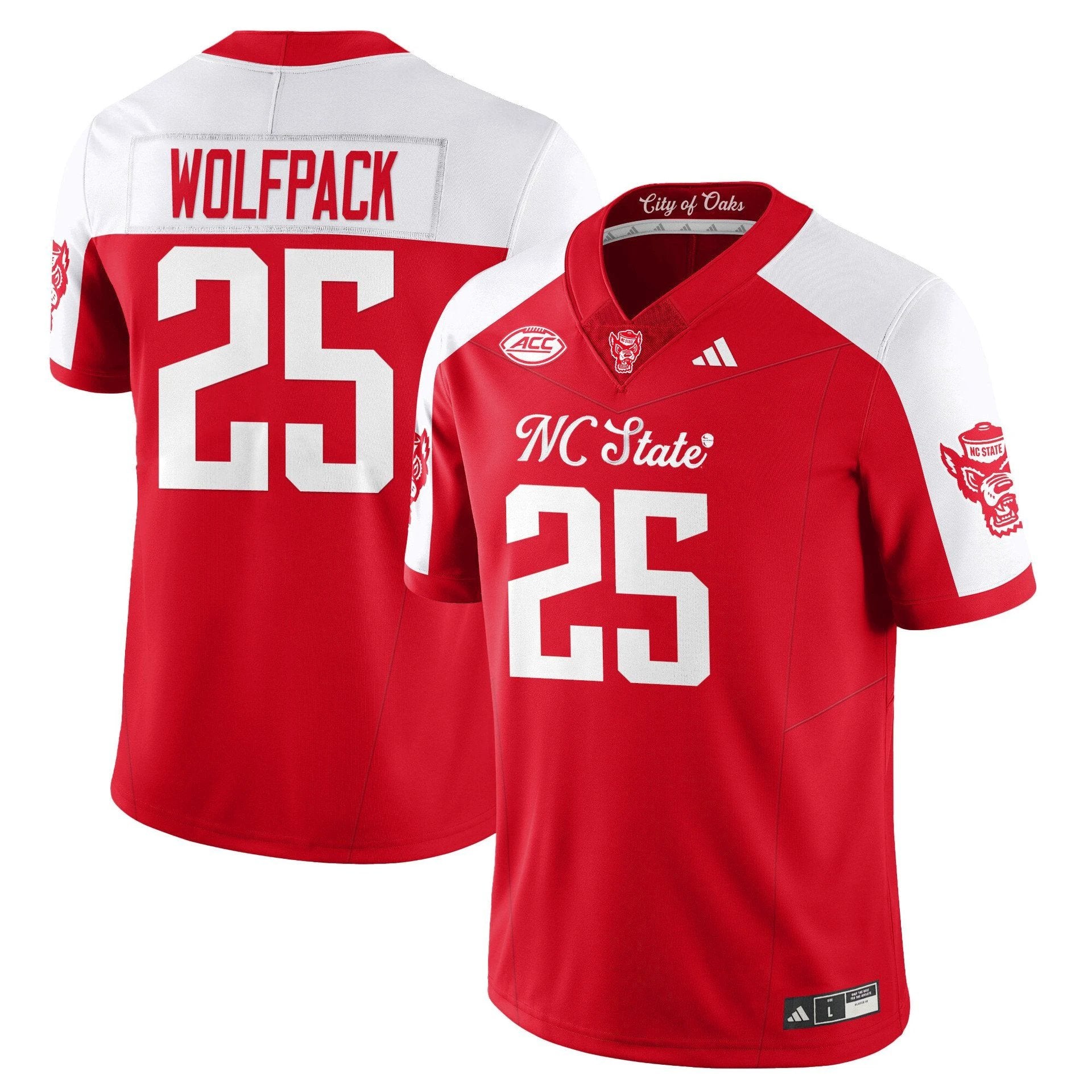 Wolfpack Jersey #25 State Wolfpack City of Oaks Vapor Limited Stitched by My Store NCAA Football Jerseys