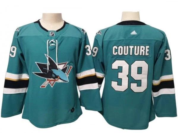 Women San Jose Sharks #39 Logan Couture Jersey - Teal by Hockey David
