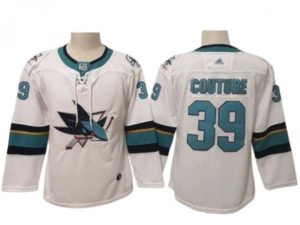 Women San Jose Sharks #39 Logan Couture Jersey -White by Hockey David