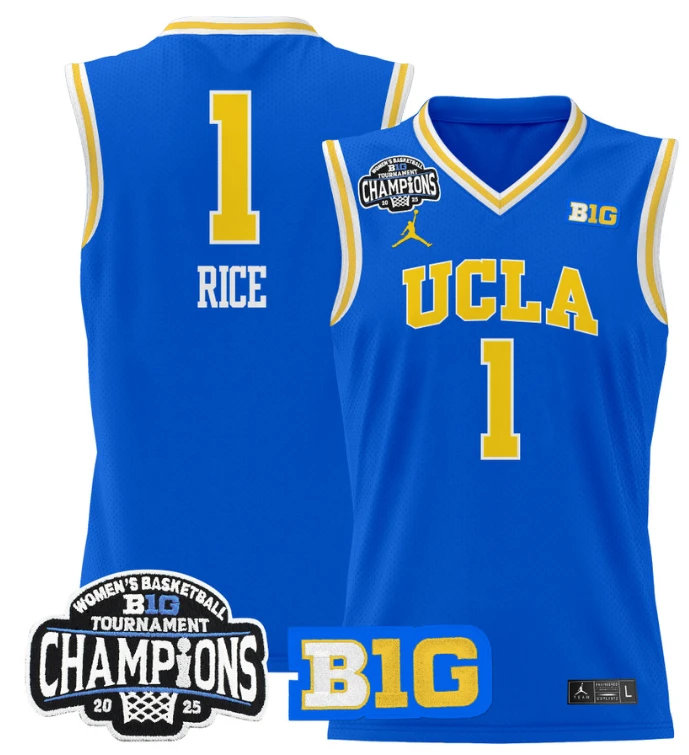 Women's Kiki Rice Jersey #1 UCLA Bruins 2025 Champions Basketball Royal by My store basketball