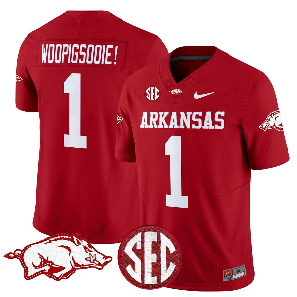 Woo Pig Sooie Jersey #1 Arkansas Razorbacks Limited Stitched Cardinal by My Store