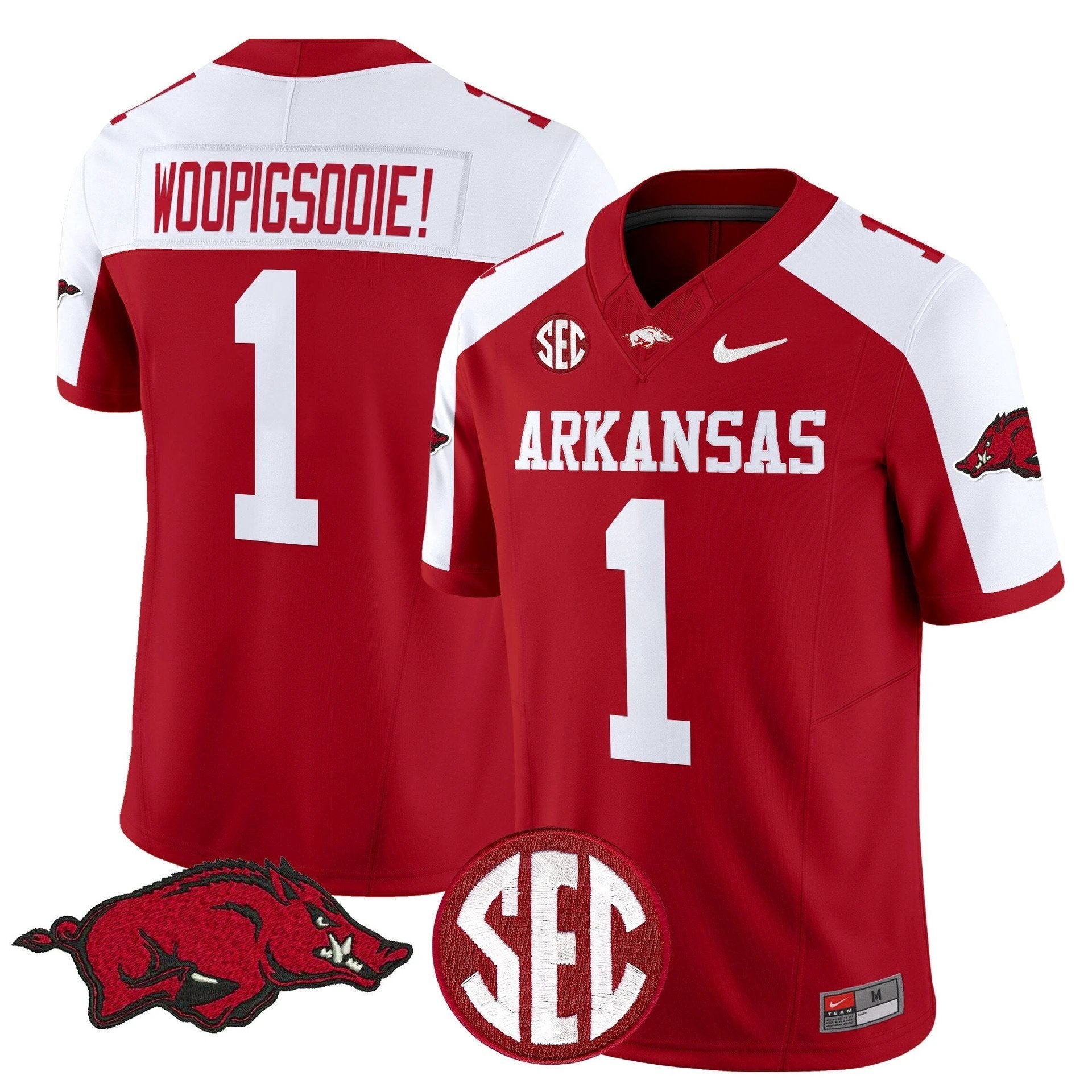 Woo Pig Sooie Jersey #1 Arkansas Razorbacks Limited Stitched Cardinal Alter by My Store