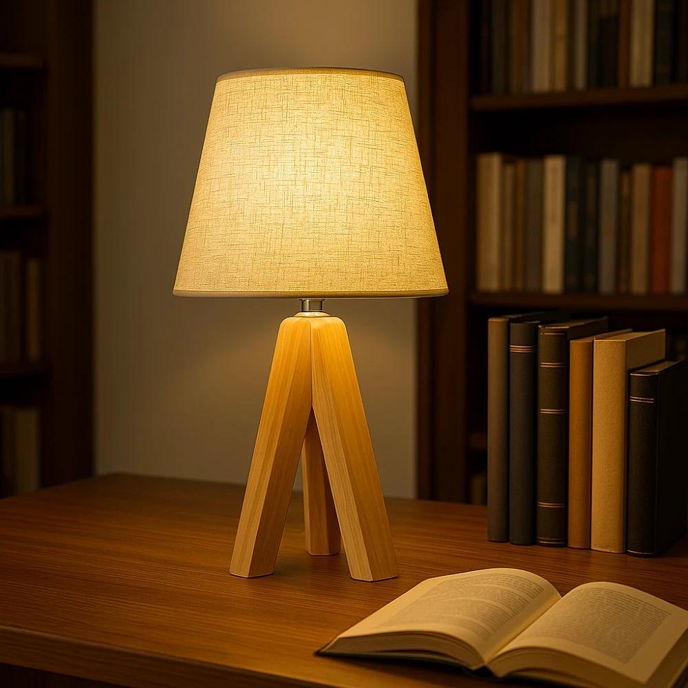 Wooden Tripod USB Table Lamp by Casa & Beyond