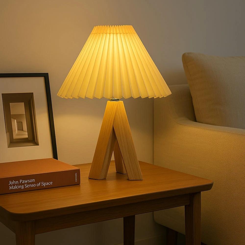 Wooden Tripod USB Table Lamp by Casa & Beyond