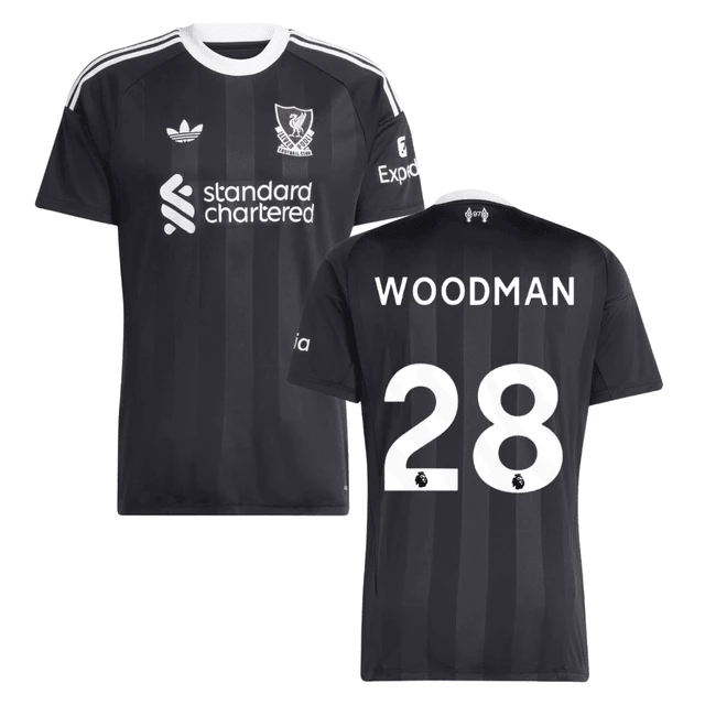 Woodman 28 Liverpool 2025-26 Goalkeeper Match Jersey – Black by Soccer Jersey