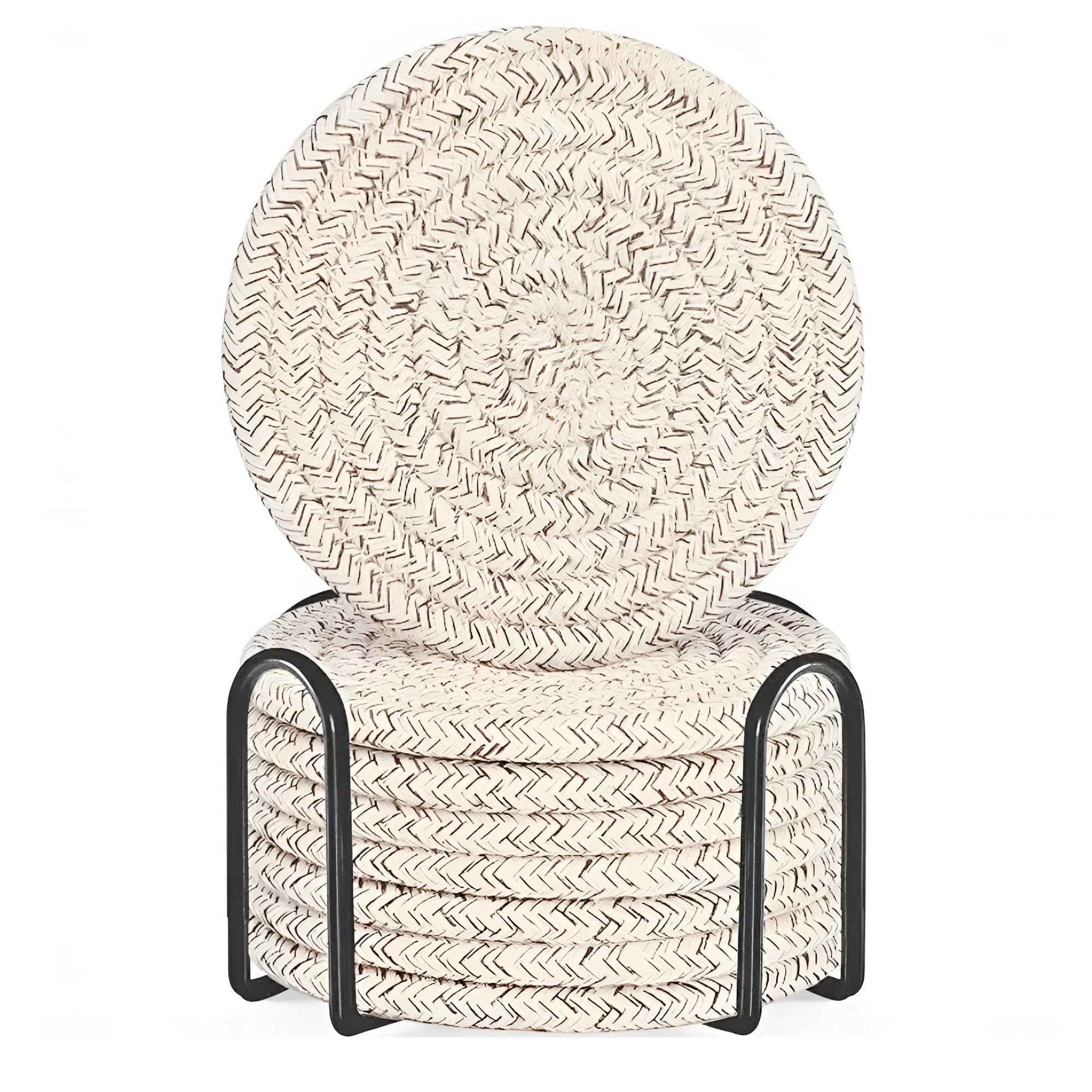 Woven Whirl Coaster Set | 8Pcs Set by Casa & Beyond