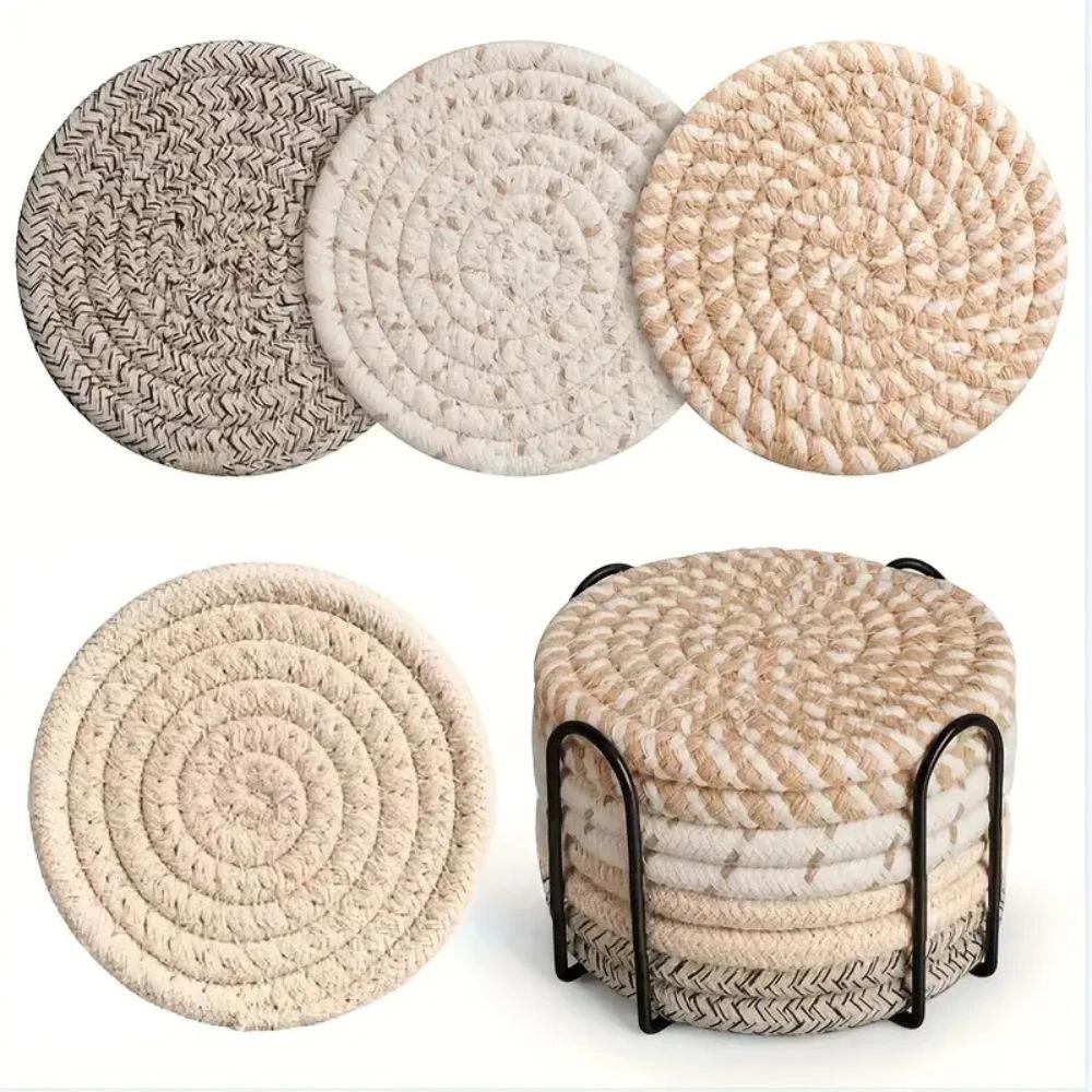 Woven Whirl Coaster Set | 8Pcs Set by Casa & Beyond