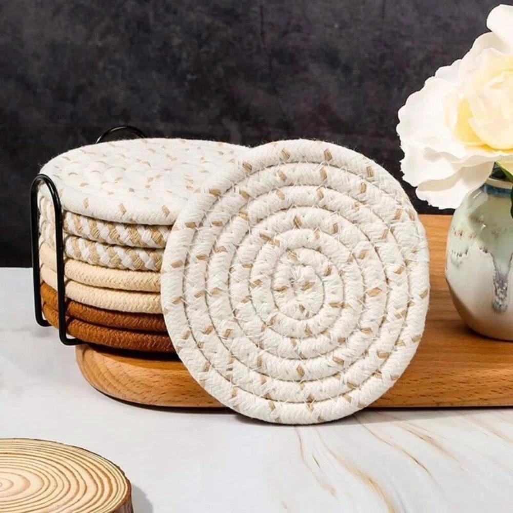 Woven Whirl Coaster Set | 8Pcs Set by Casa & Beyond