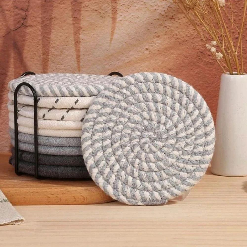 Woven Whirl Coaster Set | 8Pcs Set by Casa & Beyond