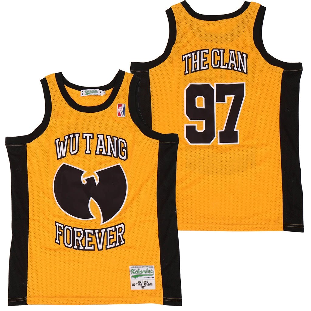 Wutang Forever Clan #97 Movie Basketball Jersey Yellow by My store basketball