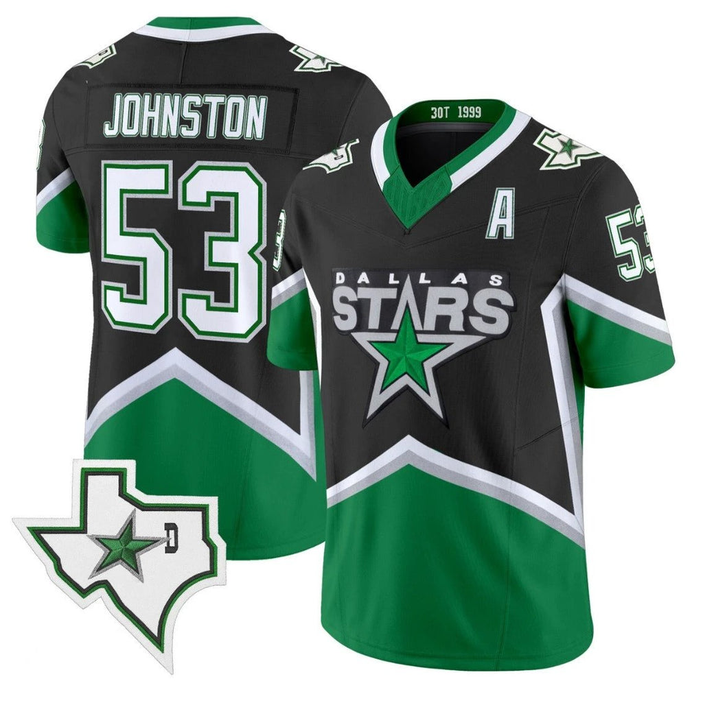 Wyatt Johnston Jersey #53 Dallas Stars 99 Throwback Football Style Stitched by My Store NCAA Football Jerseys