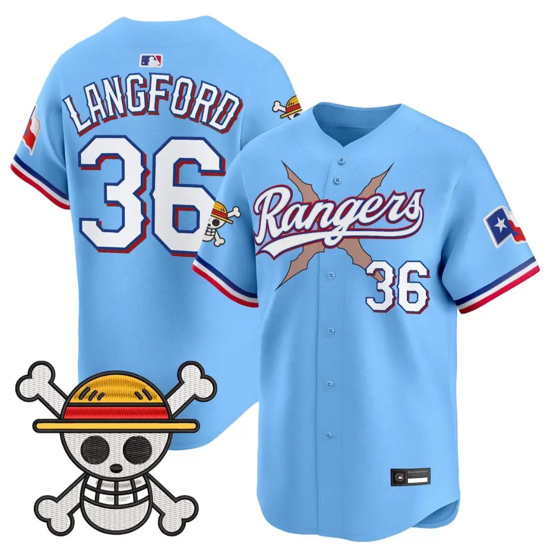 Wyatt Langford Jersey #36 Texas Rangers One Piece Premier Stitched by My Store