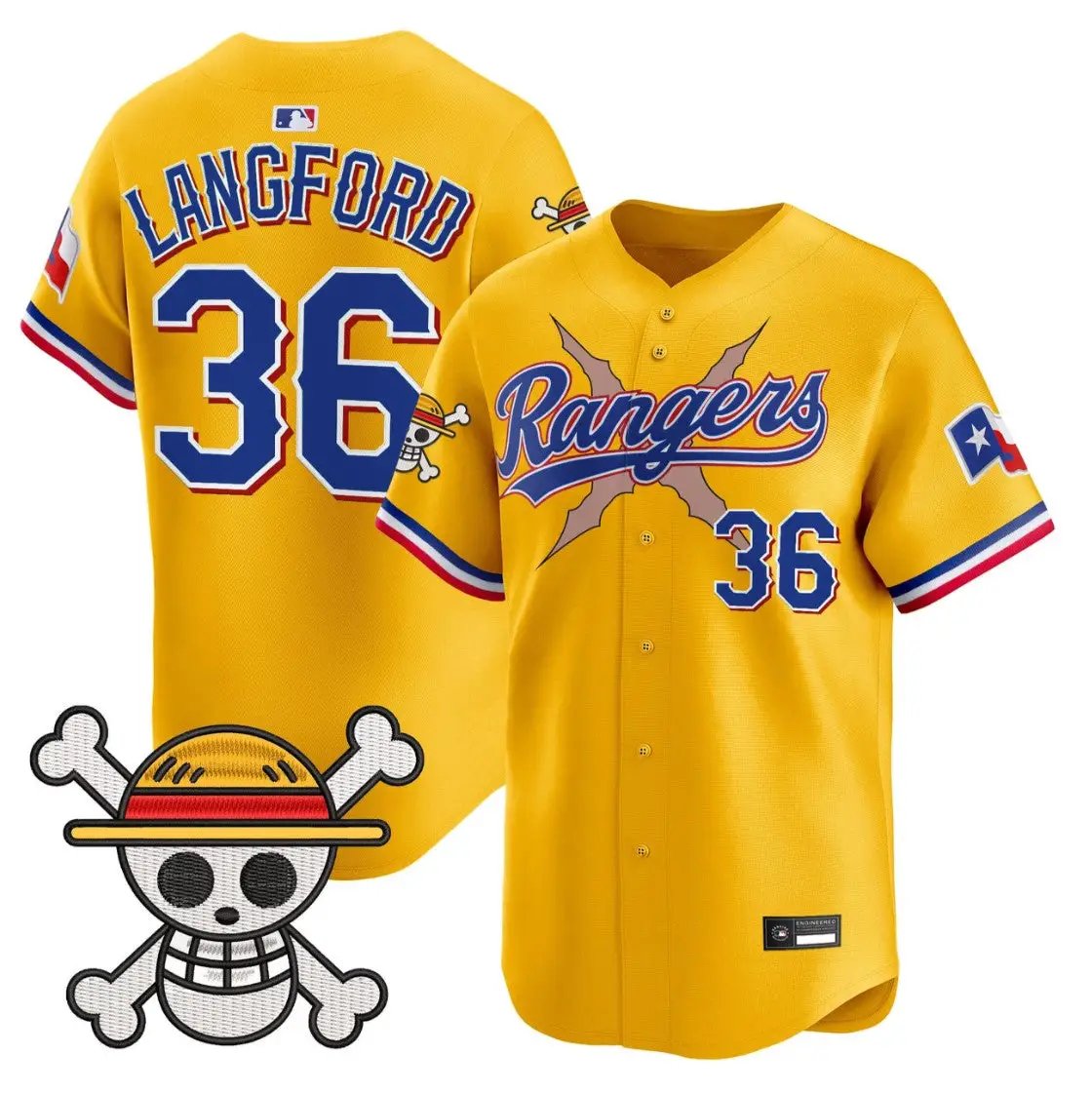 Wyatt Langford Jersey #36 Texas Rangers One Piece Premier Stitched by My Store