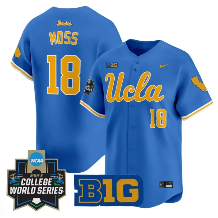 Wylan Moss Jersey #18 UCLA Bruins 2025 World Series Stitched Blue by My Store