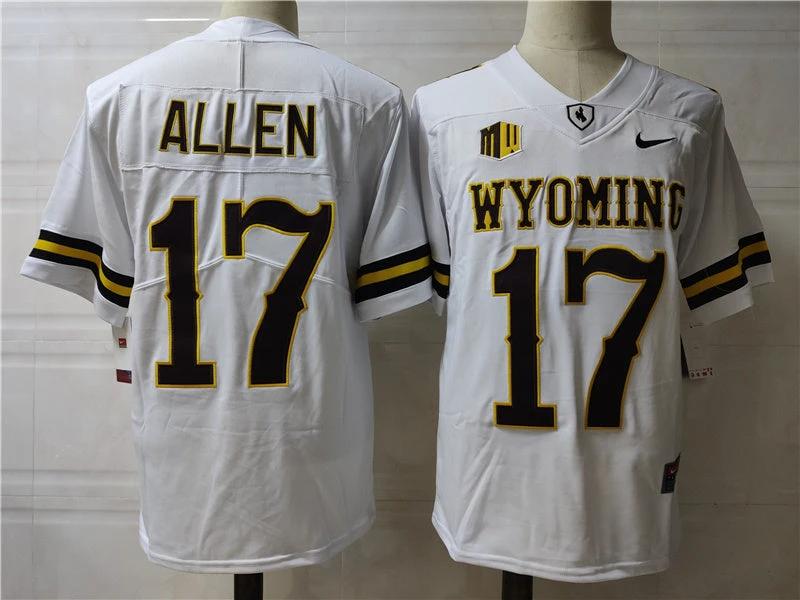 Wyoming Cowboys #17 Josh Allen College Football Jersey White by My Store